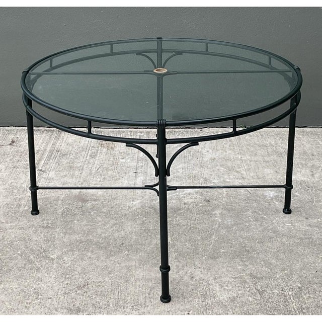 Black Vintage Brown Jordan “Florentine” Cast Aluminum Outdoor Dining Table For Sale - Image 8 of 12