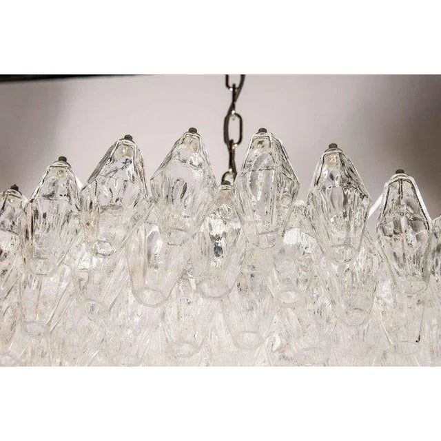 Murano, Venini & Co. Modernist Handblown Translucent Murano Glass Polyhedral Chandelier For Sale - Image 4 of 8