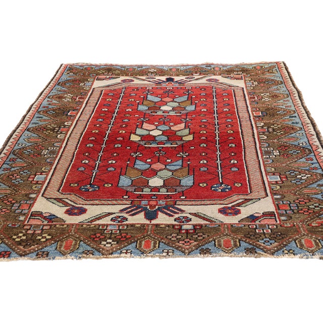 English Antique Persian Malayer Rug, 02'10 X 03'10 For Sale - Image 3 of 10