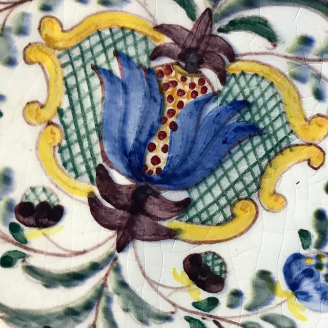 Royal Blue Made in Portugal Pierced Scalloped Dessert Salad Plates Set of 7 For Sale - Image 8 of 9