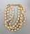 Vintage Signed Monet Goldtone 3-Strand Faux-Baroque Pearl Collar Necklace For Sale In Philadelphia - Image 6 of 10