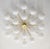 Italian 21st Century Natural Brass Glossy White Murano Globes Flush Mount by Fabio LTD For Sale - Image 3 of 10