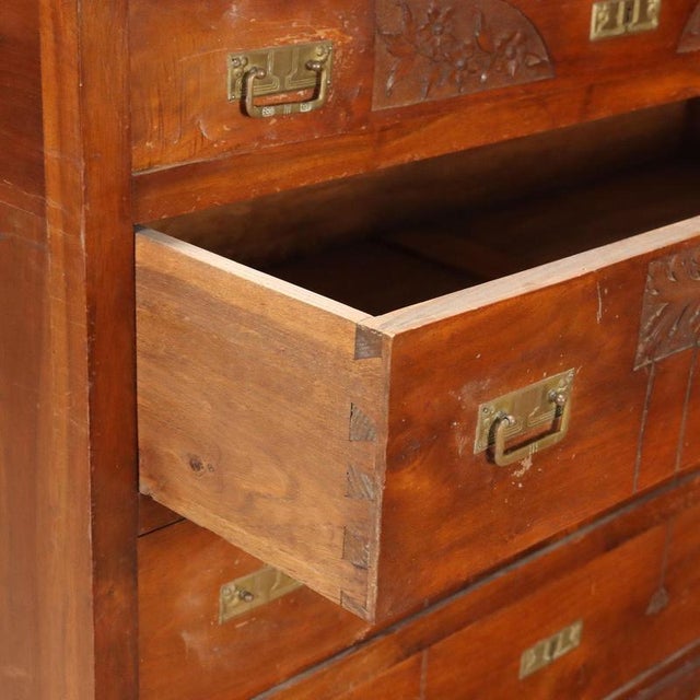 Antique Art Nouveau Mahogany Chest of Drawers, Italy For Sale - Image 5 of 12