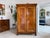 Original Biedermeier Wardrobe in Walnut Veneer with Clothes Rail For Sale - Image 9 of 10