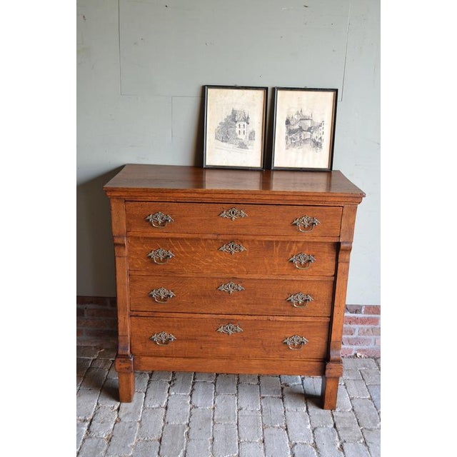 Antique Oak Chest of Drawers For Sale - Image 9 of 10