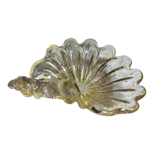 Conch Inspired Vintage Seashell Shaped Italian Glass Sculpture