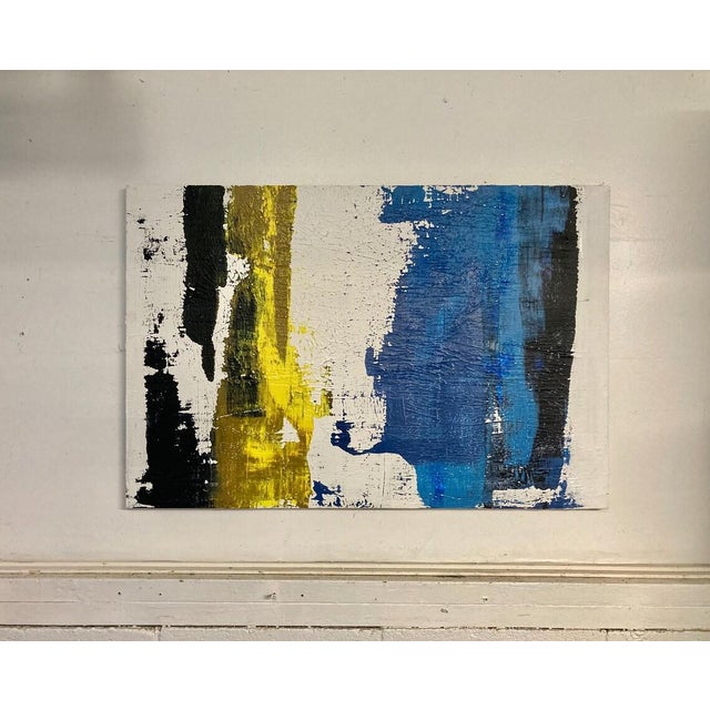 Vintage Modern Mid Century Signed Abstract Oil Painting Gerhard Richter Style For Sale In New York - Image 6 of 9