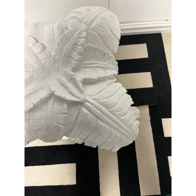 Vintage Like Serge Roche Hollywood Regency Palm Leaf Coffee Table Pedestal For Sale - Image 11 of 12