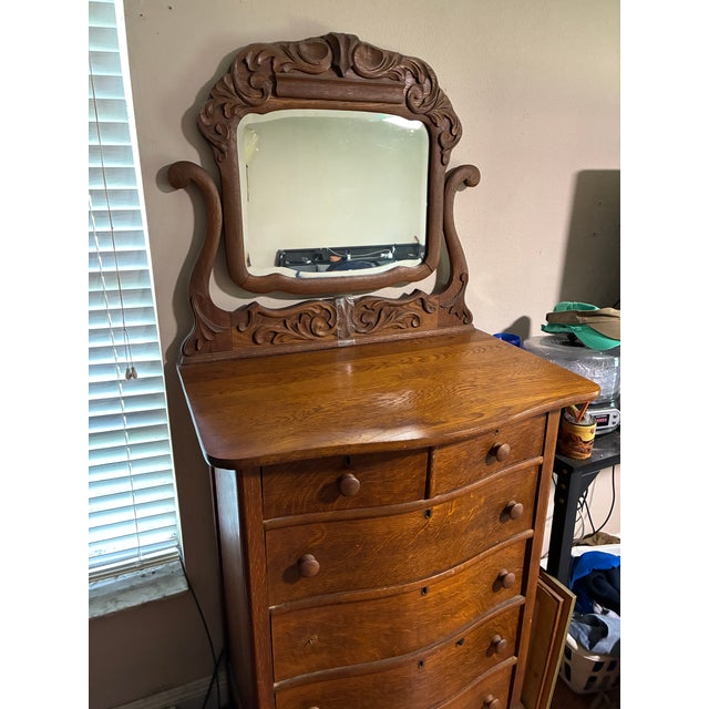 1895 Museum-Quality Quarter-Sawn Tiger Oak 4-Piece Bedroom Suite – Documented Provenance For Sale - Image 10 of 17