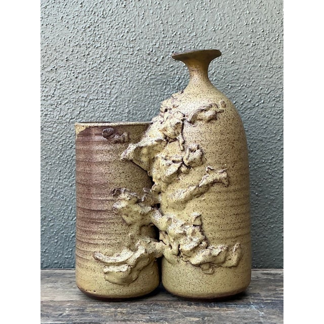 Vintage Original Studio Pottery Vase For Sale In West Palm - Image 6 of 12