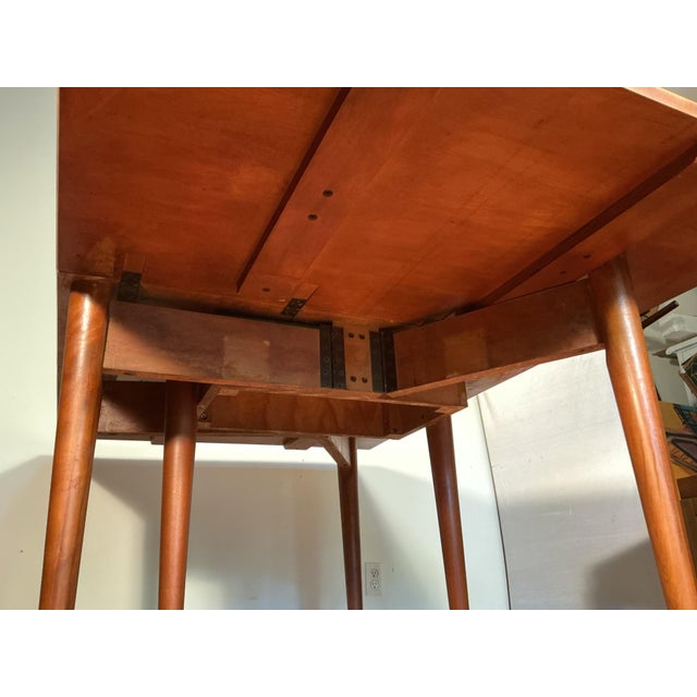 Brown Conant Ball Dining Farm Table Drop Leaf Gate Leg Folding Solid Maple, Circa 1960’s For Sale - Image 8 of 12