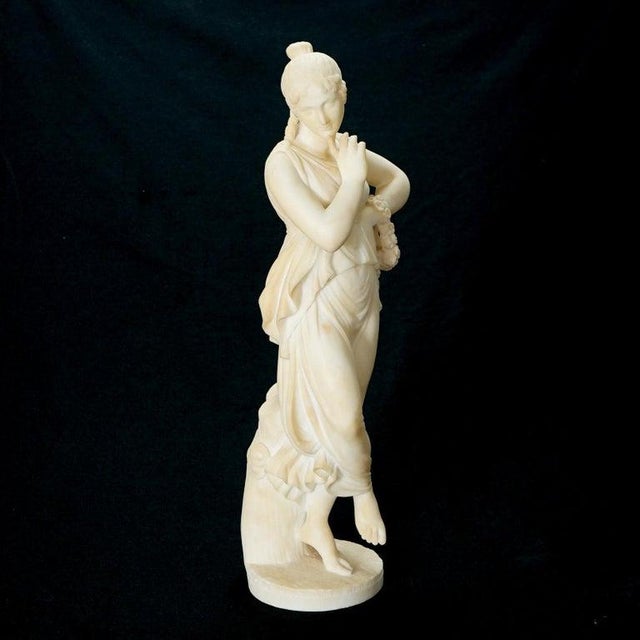 19th Century Classical Alabaster Sculpture of a Woman by P. Bazzanti, Florence 19thC For Sale - Image 5 of 18