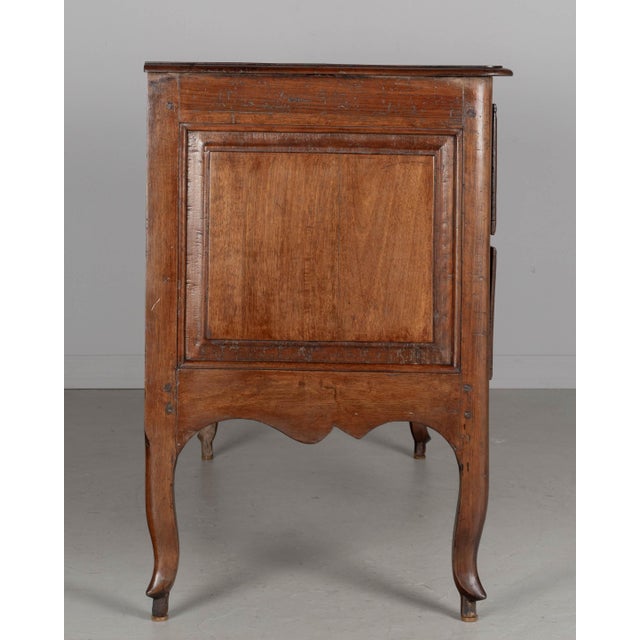 Brown Italian Louis XV Walnut Commode, Hand-Carved With Bronze Hardware For Sale - Image 8 of 14