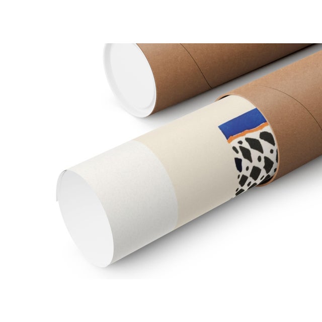 Paper Flower Pochoir Pattern, Art Nouveau Oriental Design, Vintage Art Print Reproduction, 18″ × 24″ For Sale - Image 7 of 7