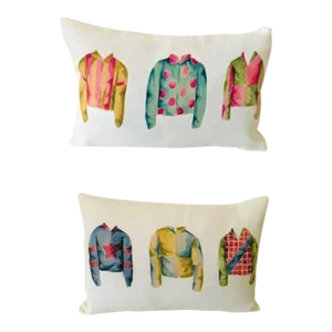 Jockey Silks Linen Lumbar Pillows - Set of 2
