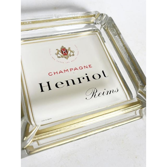 1960s Henriot Champagne Ashtray, Thick Glass, Square Design, France, 1960s For Sale - Image 5 of 13