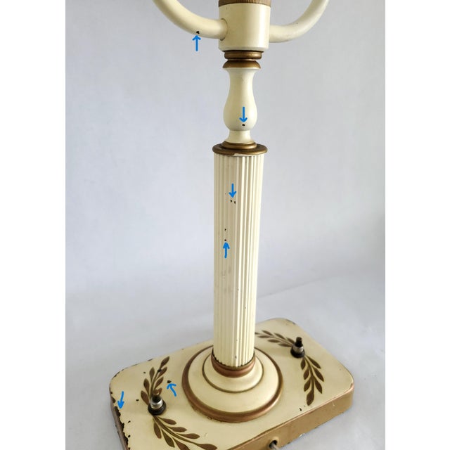 1950s French Bouillotte Style Metal Tole Desk Lamp With Shades For Sale - Image 9 of 15