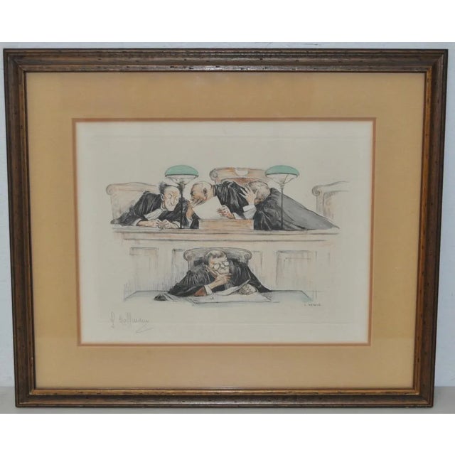 Black Gaston Hoffman Color Etching Pencil Signed c.1930s For Sale - Image 8 of 8