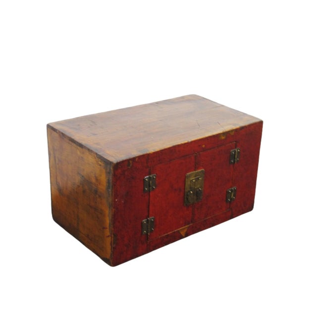 Chinese Antique China Red Cabinet For Sale - Image 3 of 8