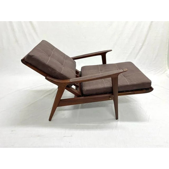 Brown Mid-Century Armchair, 1950s For Sale - Image 8 of 10