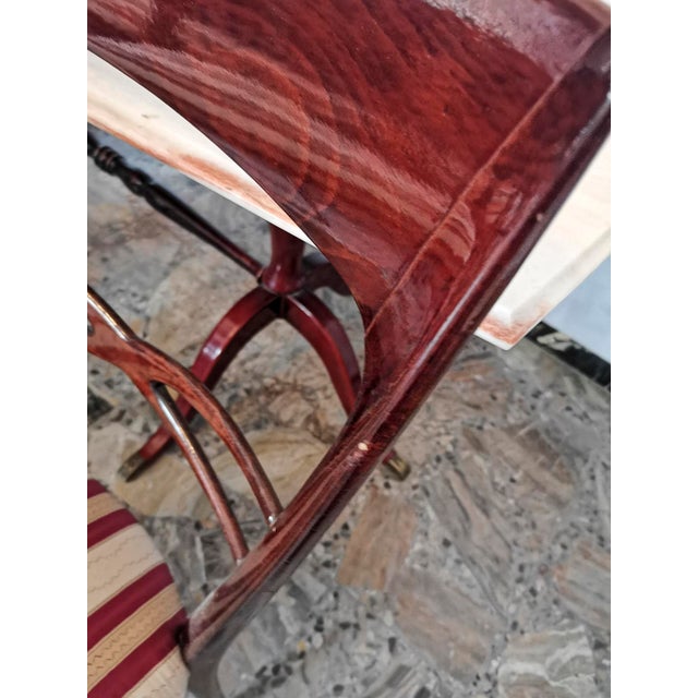 Chairs in Wood and Cream & Burgundy Fabric, 1960s, Set of 6 For Sale - Image 16 of 18