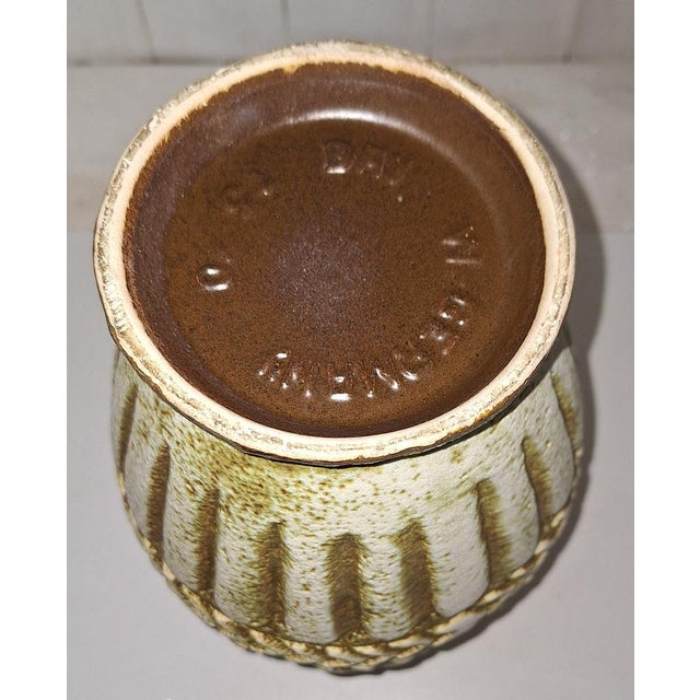 Vintage Green Ceramic Handled Jug Vase from Bay-Keramik, 1970s For Sale - Image 4 of 5
