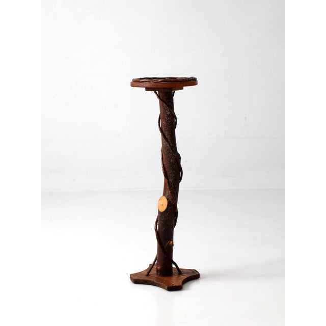 Mid 20th Century Vintage Rustic Adirondack Twig Plant Stand For Sale - Image 5 of 17