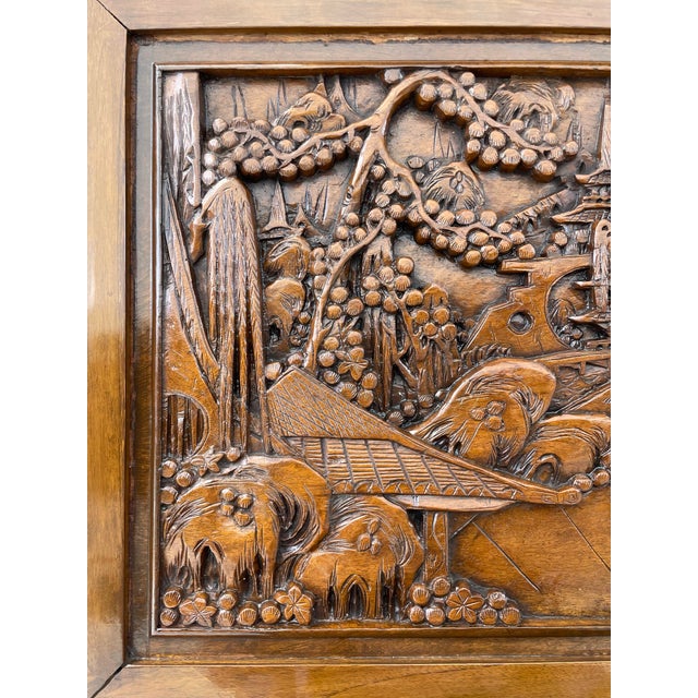 Vintage Chinese Intricately Carved Wood Camphor Chest For Sale - Image 4 of 13