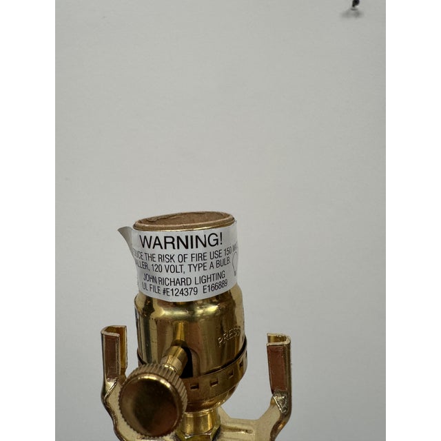 Transitional Navy Blue Malachite Pattern Lamps by John Richards - a Pair For Sale - Image 9 of 12