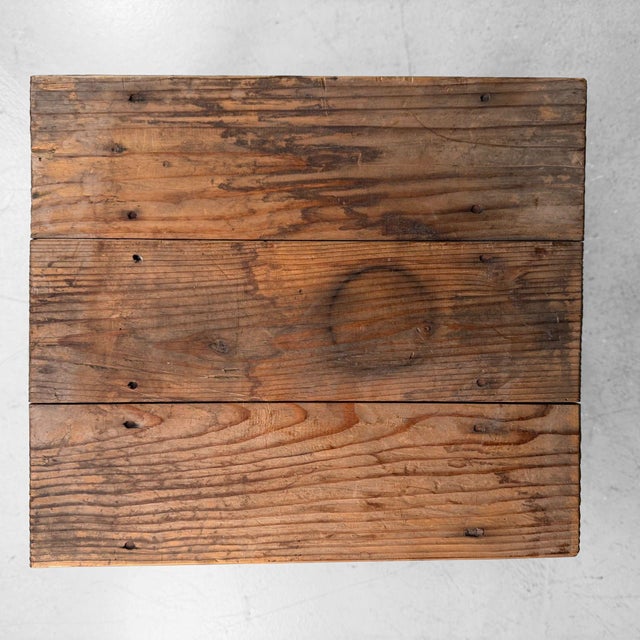 1920s Vintage Japanese Wooden Mingei Stool, 1920s For Sale - Image 5 of 9