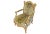 Antique Rococo-style giltwood armchair with new leopard silk velvet Scalamandré upholstery. Features a shaped back is...
