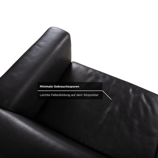 Visavis Leather Chaise Lounge Couch in Black from Brühl For Sale - Image 6 of 10