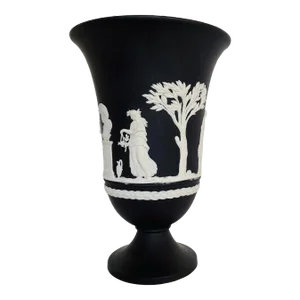 20th Century Black Wedgwood Jasperware Urn Shape Vase