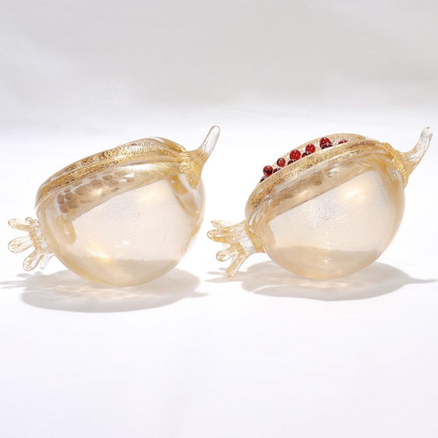 Glass Pair of Venetian Glass Pomegranate Sculptures by Romeo Gigli for Pauly & Co. For Sale - Image 7 of 16