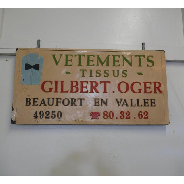 French Haberdashery Market Stall Hanging Signs, 1930s, Set of 2 For Sale - Image 4 of 5
