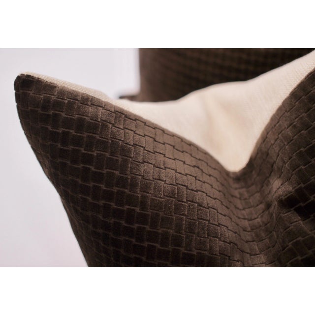 Roger Arlington 18" Square Velvet Pillows - a Pair For Sale - Image 4 of 7