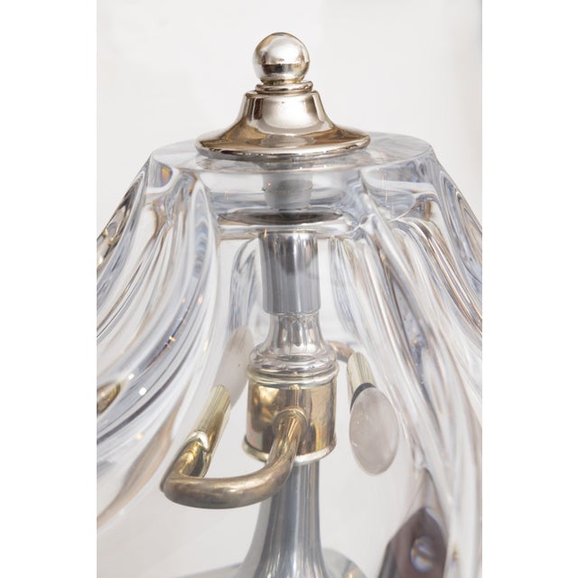 Pair of Mid-Century Transparent Glass Lamps For Sale - Image 4 of 8