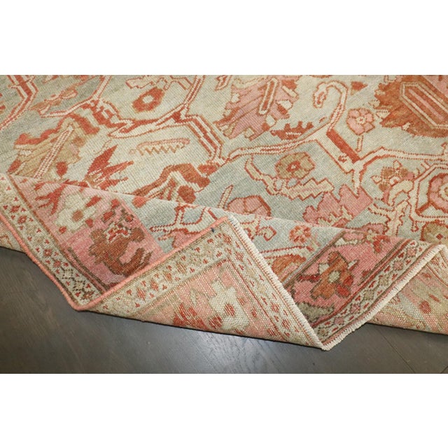 Green Pink Feminine Persian Malayer Rug For Sale - Image 4 of 8