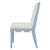 Modern Matthew Izzo Home - Lanister Light Blue Matte Lacquer Square Back Dining Chair With Performance Linen Back & Seat For Sale - Image 3 of 7