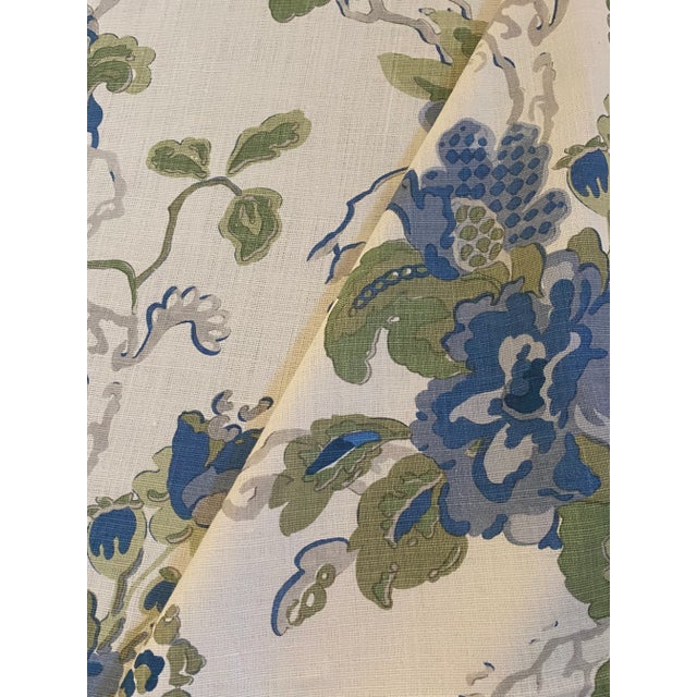 Blue Lee Jofa Parnham Cornflower / Lime Bfc-3520-153 Blithfield Collection Multipurpose Fabric 11 Continuous Yards For Sale - Image 8 of 11