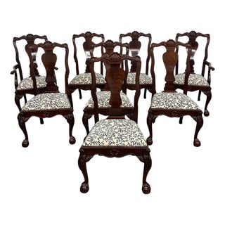 Set of 8 Bernhardt Centennial Collection Chippendale Mahogany Dining Chairs For Sale