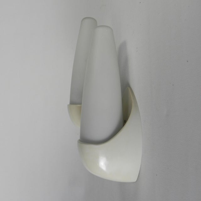 White Vintage Wall Lamps in Bakelite Holder by Bo Niko, 1960s, Set of 2 For Sale - Image 8 of 11