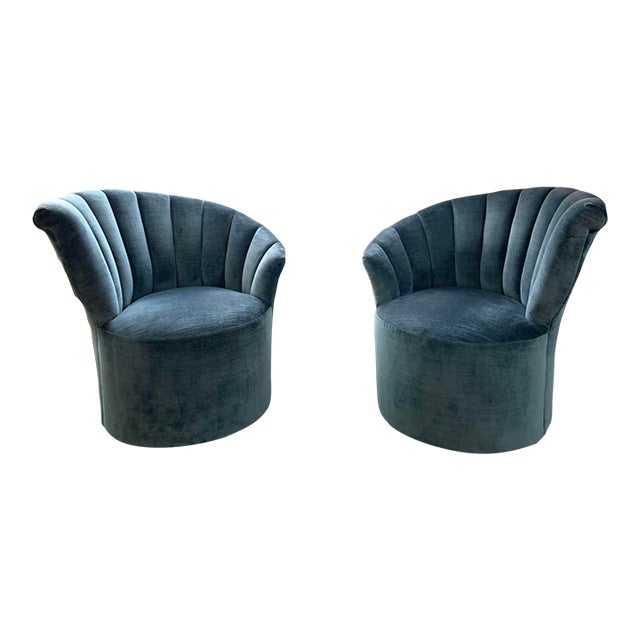 1940’s Hollywood Regency Channel Back Chairs - Set of 2 For Sale