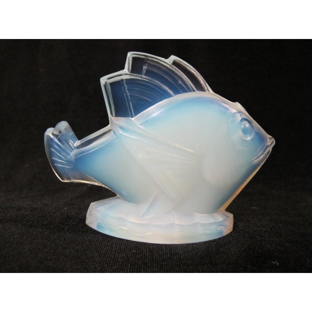 Blue Sabino France Fish Poisson Chabot Opalescent Blue Art Glass Figurine Sculpture For Sale - Image 8 of 11