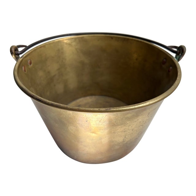Waterbury Brass Co. Handled Brass Bucket, Circa 1880 For Sale