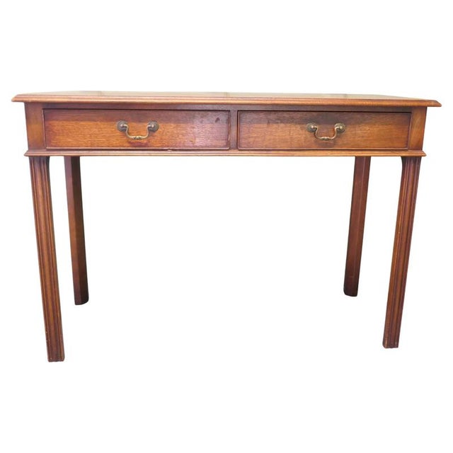 Gold Vintage Writing Table in Teak, 1950 For Sale - Image 8 of 8