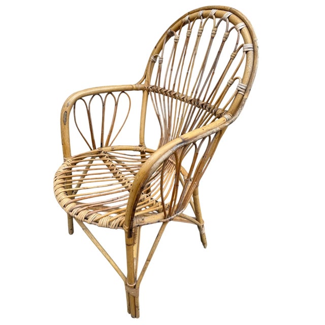 Vintage Armchair in Rattan, 1960s For Sale - Image 6 of 7