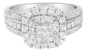 14K White Gold Diamond Vintage Ring (1 cttw, H-I Color, I1-I2 Clarity) - Size 8