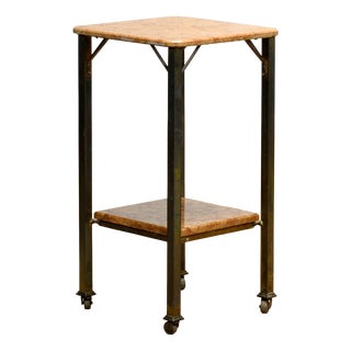 French Marble and Brass Side Table, 1920 For Sale