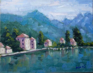 Lake Como, Italy Impressionist Oil Painting